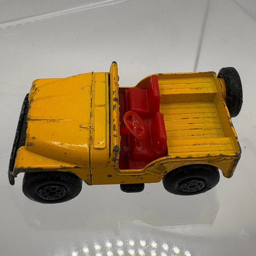 Vintage Matchbox No 2 Jeep Gladiator Yellow Diecast Car Lesney Made in England